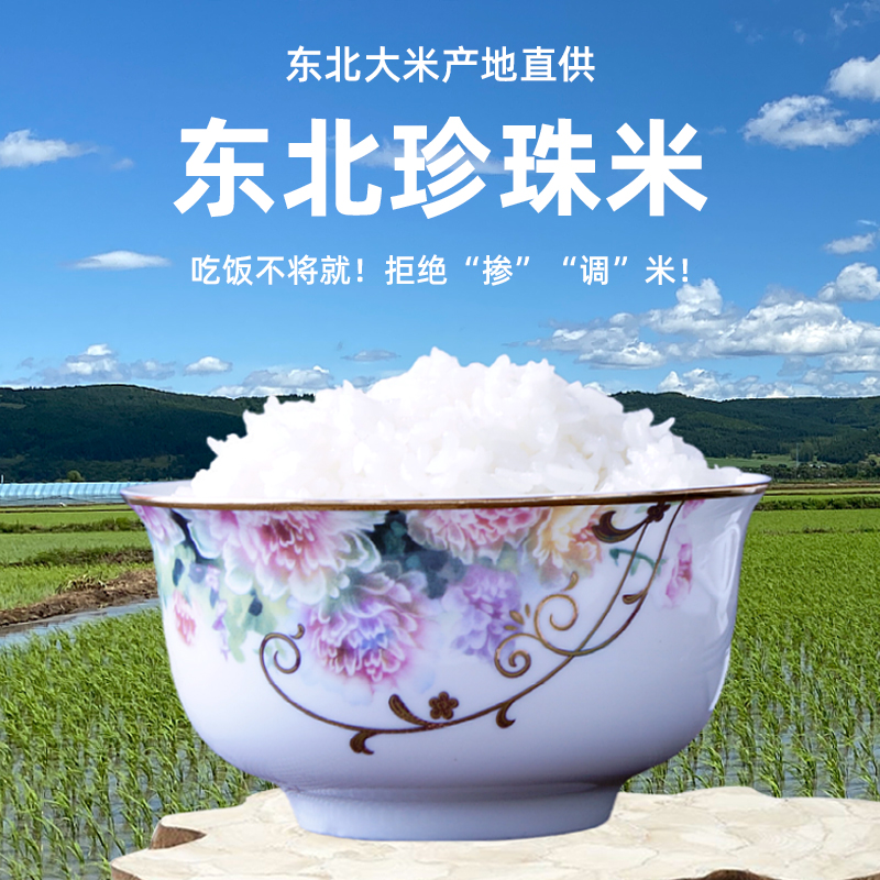 珍珠米5斤东北大米黑龙江10斤2023年新米5kg农家宝宝米小包装袋