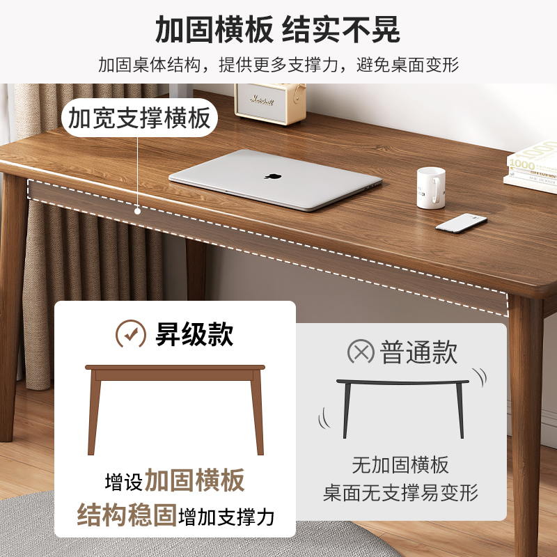 极速书桌家用台式电脑桌简易出租屋工作台实木腿小桌子日式写字办
