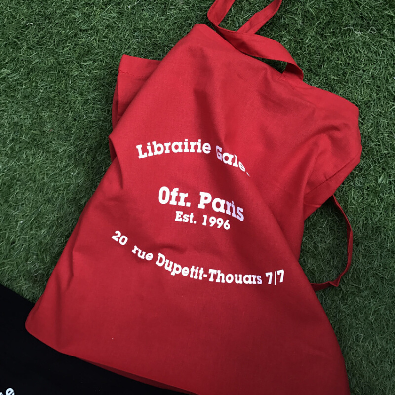 巴黎 Ofr书店周边ofrparis红黑色tote bag布包百搭随意字母购物袋