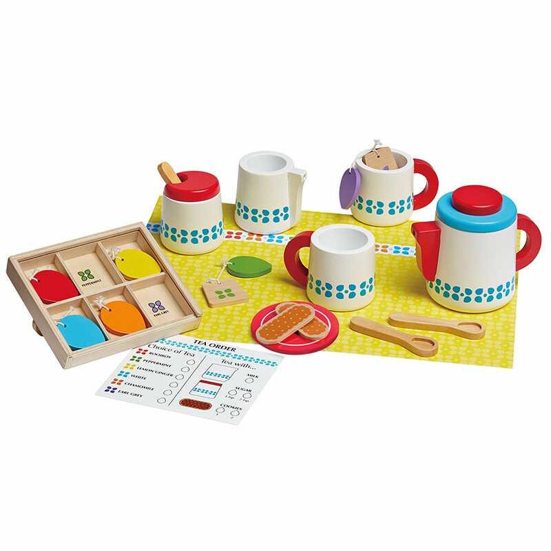 木制茶具玩具套装儿童过家家幼儿咖啡烘焙师米食套装中式面条组