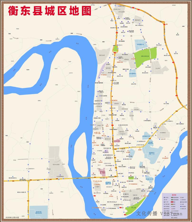 2020年11月湖南衡东县高德版城区交通旅游街道楼盘小区学校地图