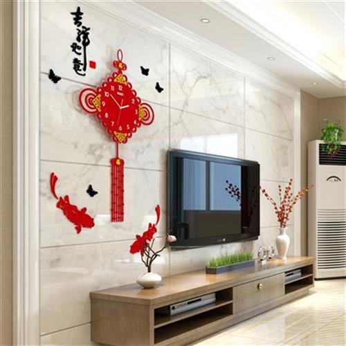 中式钟表挂钟客厅创意时尚个性z石英钟中国结时钟现代简约家用挂