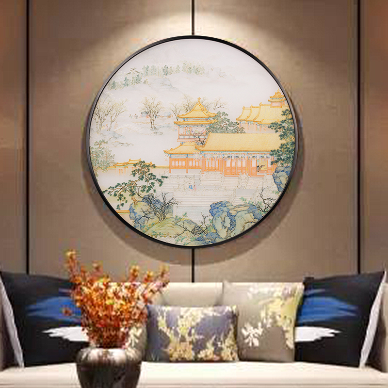 推荐中国风 立体浮雕透明纱绢画 客厅沙发电视背景墙画玄关走廊装