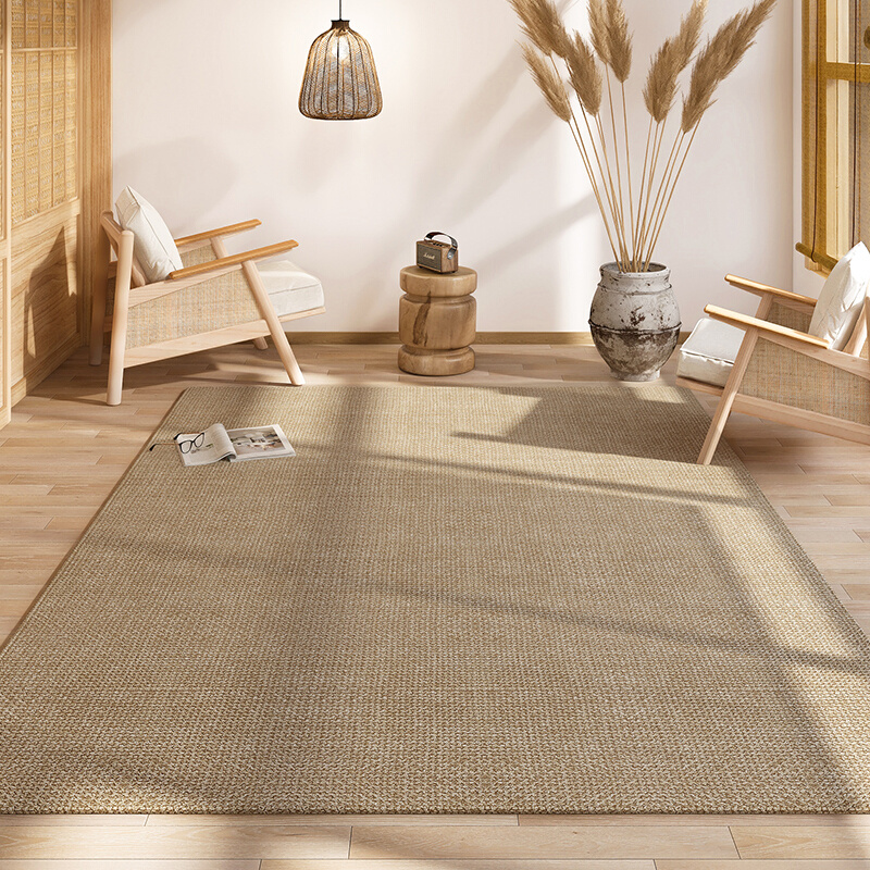 原木风地毯客厅免洗纯色卧室房间床边毯高级茶几地垫入户门垫家用