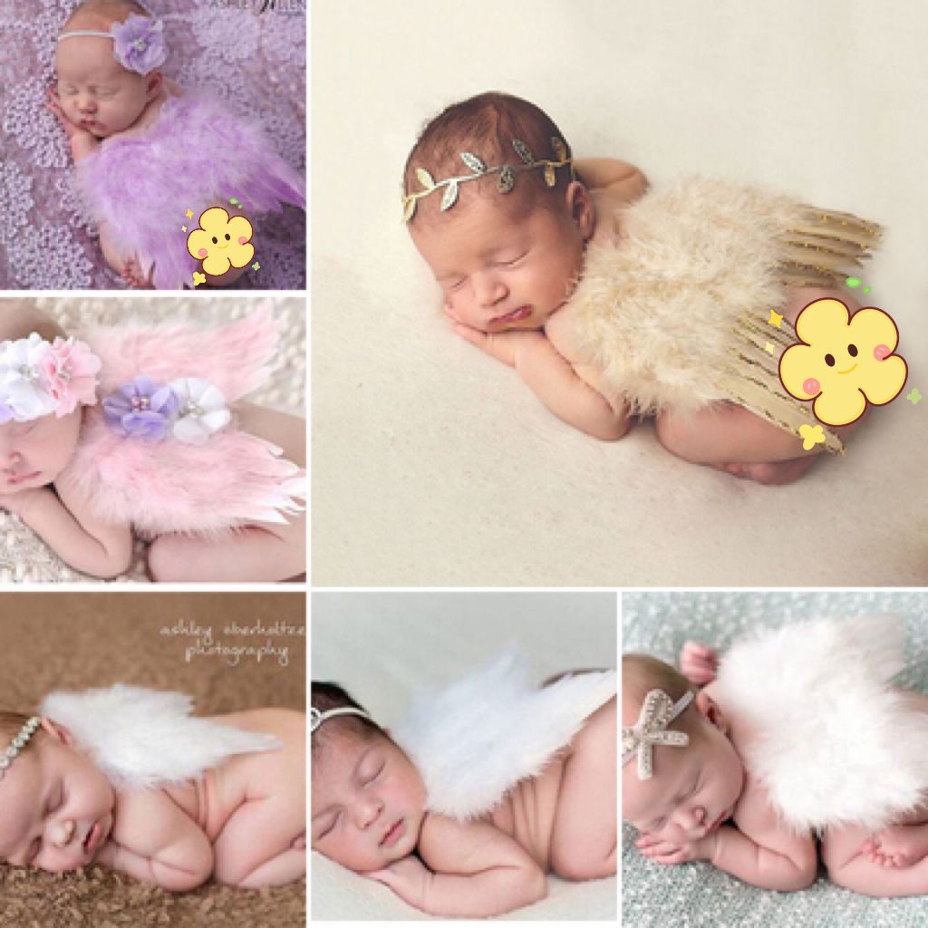 出租百日儿童摄影道具满月百天宝宝拍照新生儿照相羽毛婴儿小天使