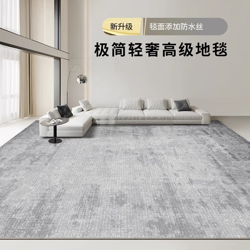 客厅沙发天津地毯卧室客厅茶几毯家用免打理灰色新款轻奢高级地垫