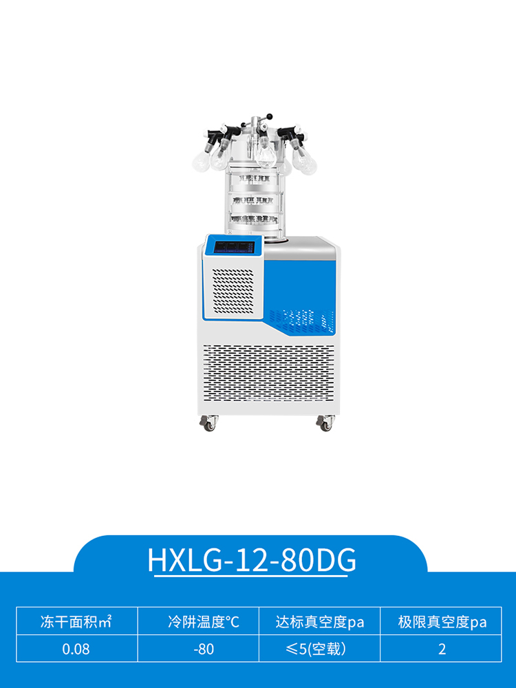 上海沪析 HXLG-12-80DG 实验室真空压盖多岐管冻 冷冻干燥机