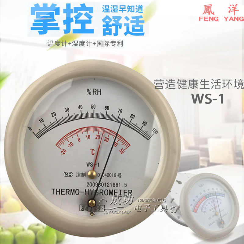 天津凤洋 专业级毛发型WS-1温湿度表 毛发温湿度计 药厂专用