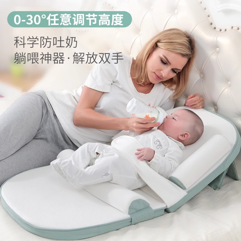 婴儿防吐奶斜坡枕新生儿床上可调节医用孕妇哺乳枕孕期坐月子神器