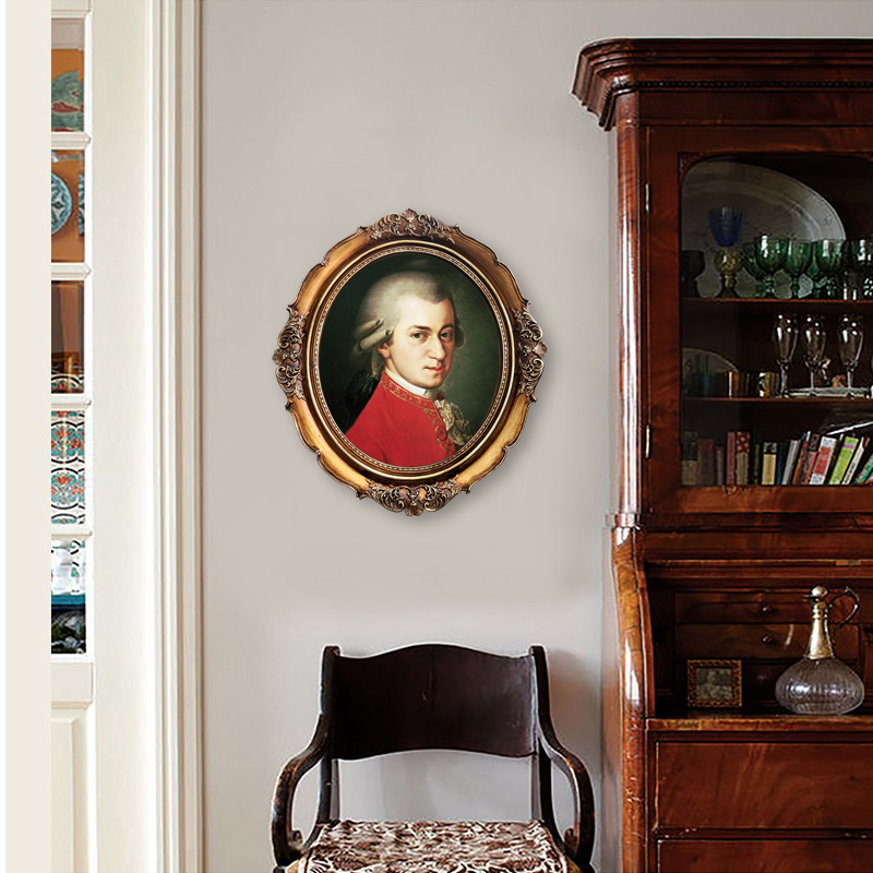 莫扎特贝多芬音乐家油画肖像欧式小众挂画钢琴装饰画画面可定制
