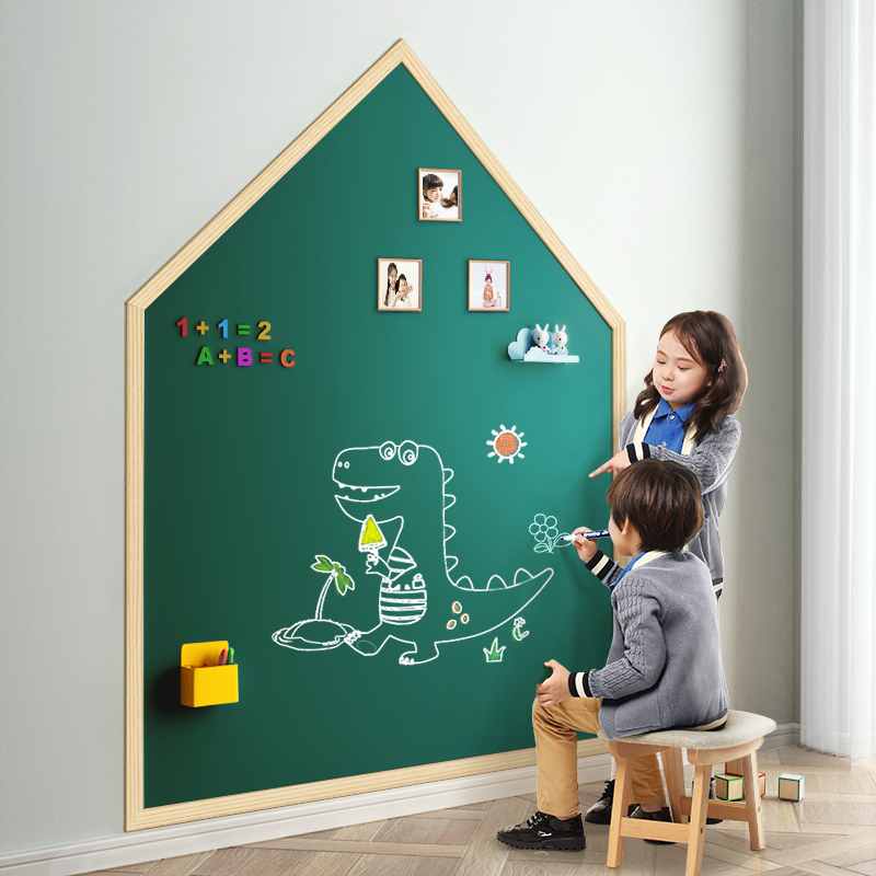 儿童小黑板墙贴家用宝宝涂鸦写字板幼儿画画涂色板支架式可擦画板