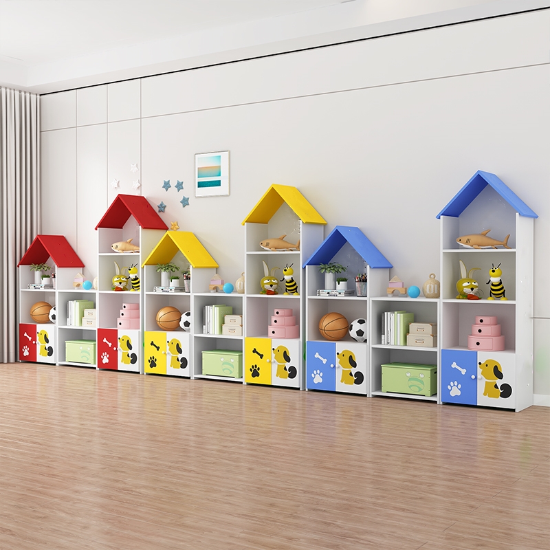 儿童书柜落地多层客厅置物架靠墙组合阅读柜宝宝玩具收纳架绘本架