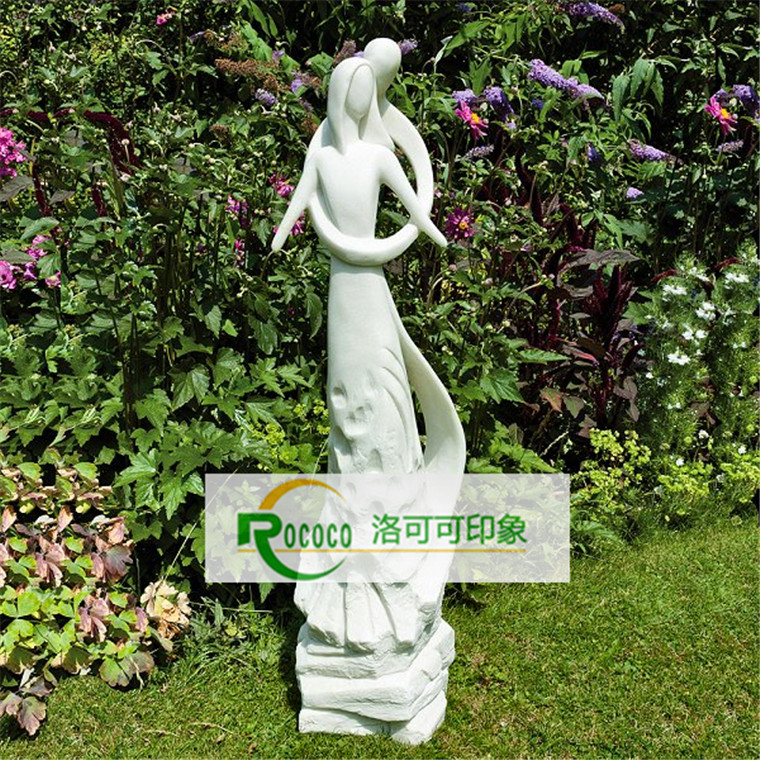 网红公园景观小品雕塑模型欧式情侣草坪绿地装饰抽象人物落地摆件