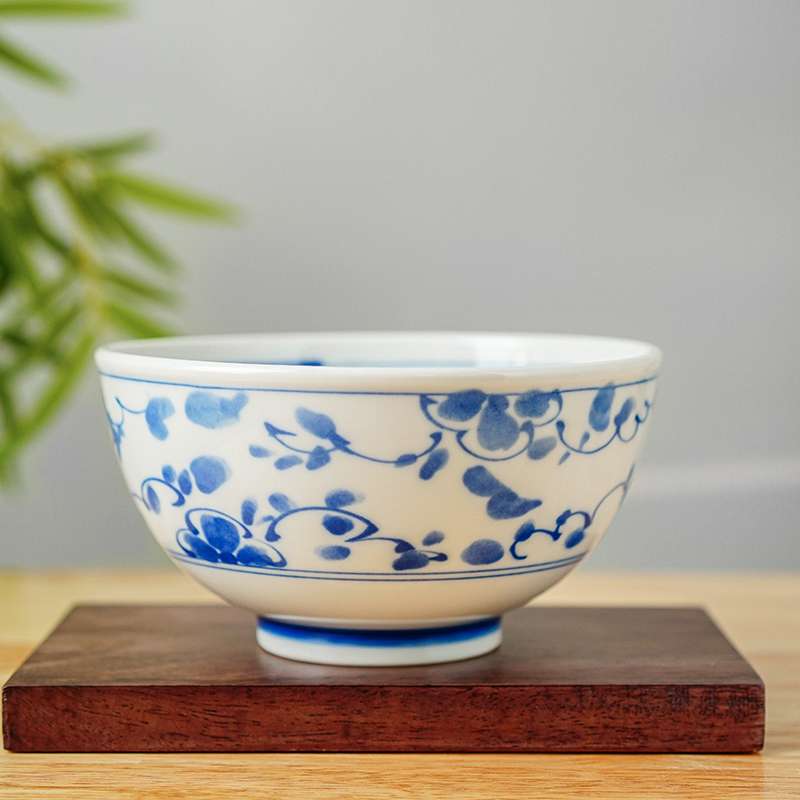 美浓烧 日本进口 染付小青花6.0英寸面碗 陶瓷碗 餐具 饭碗 菜碗