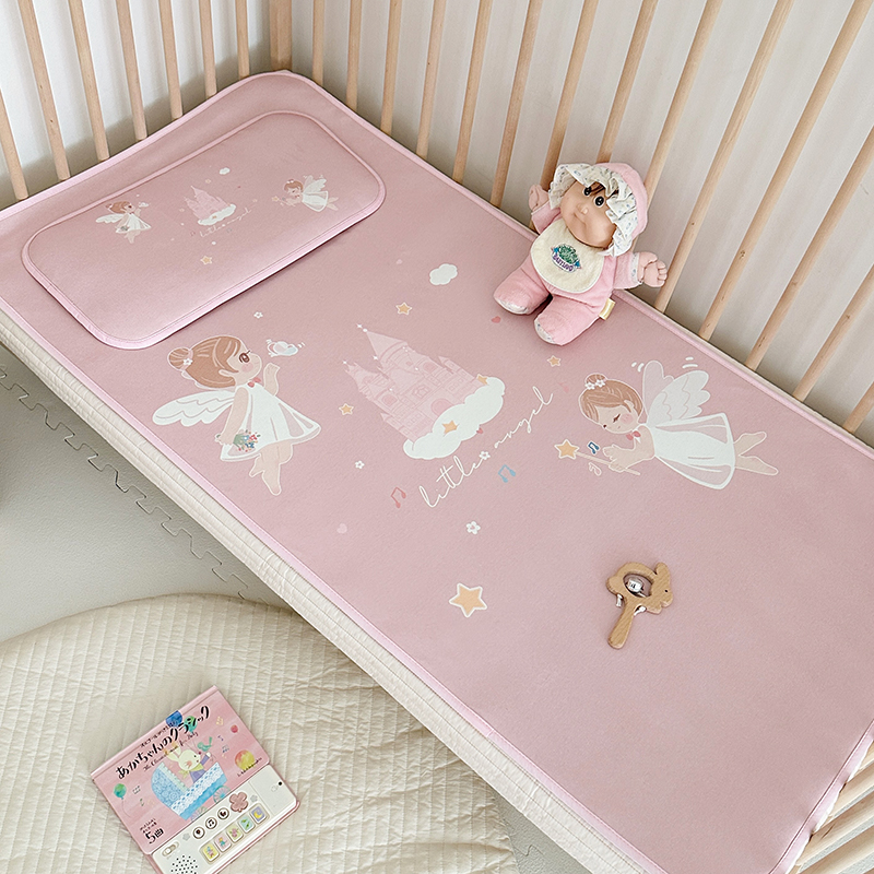 婴儿童床凉席女孩夏季幼儿园专用冰丝宝宝可用午睡席子透气可机洗
