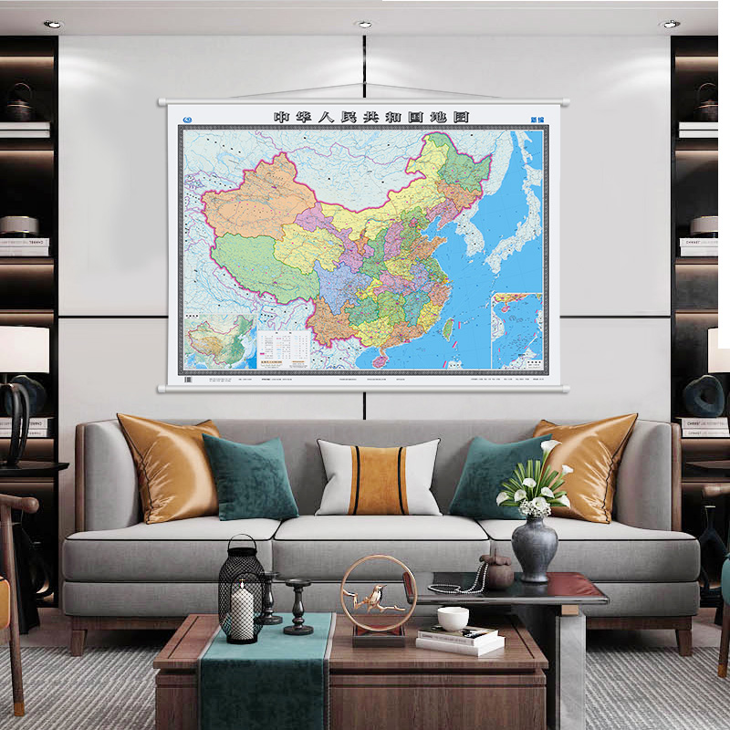 当当网 正版书籍 2024年 中国地图挂图（升级精装版 大尺寸1.5米*1.1米 学生、办公室、书房、家庭装饰挂图 无拼缝 无折痕）