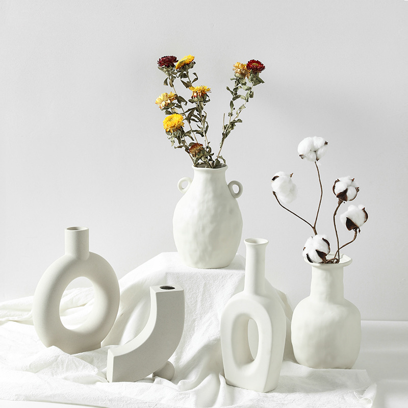 韩国click杂货摆件陶瓷花瓶干花花插客厅创意家居装饰品花瓶