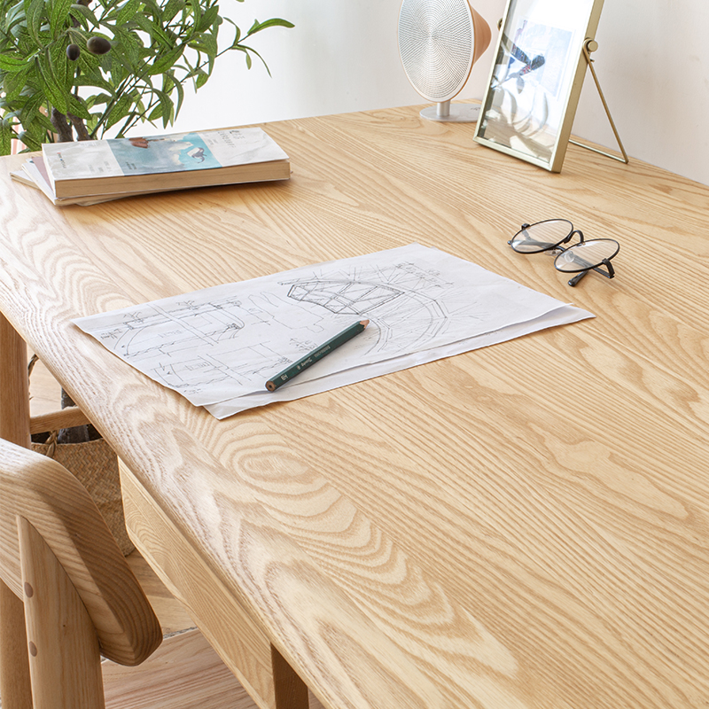 北欧日式实木书桌白蜡木原木风格家具卧室电脑桌