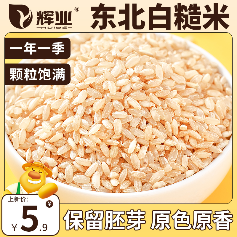 辉业东北白糙米500g新米慥米饭五谷杂粮粗粮米玄米健身饱腹糟米