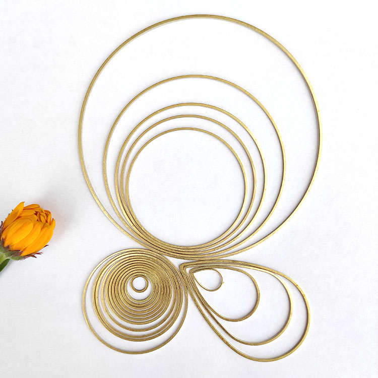黄铜无缝圆圈 中国结手工DIY配件几何形 圆形水滴边框 首饰配件