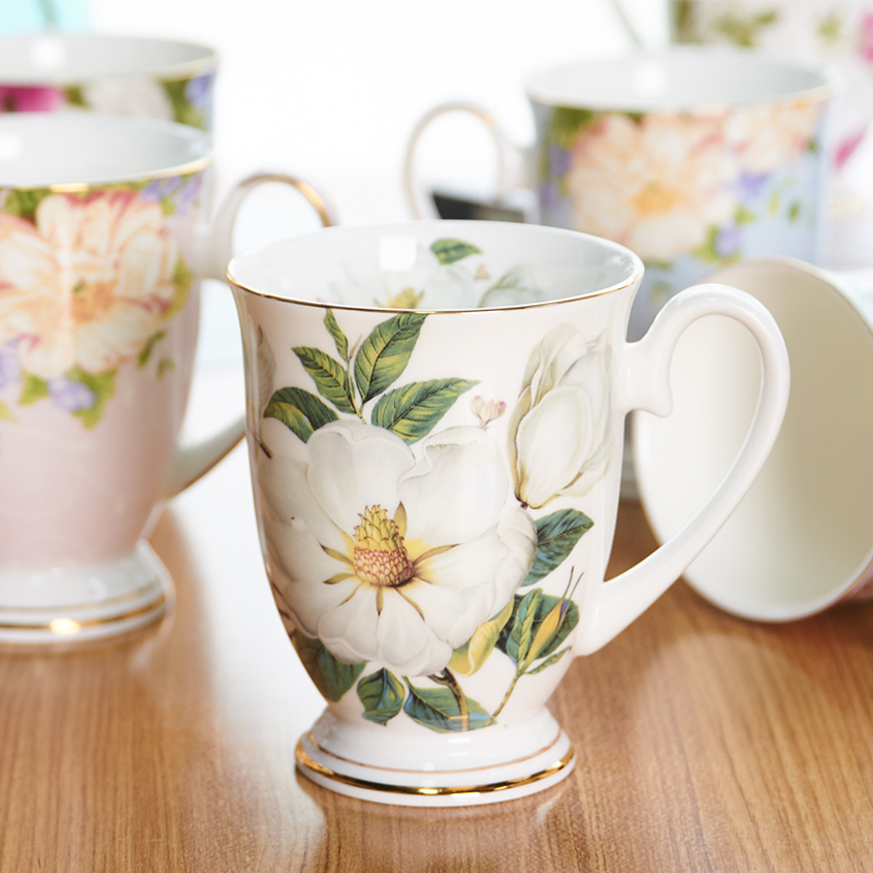 优质骨瓷出口陶瓷欧式皇室杯早餐杯创意马克杯刷牙漱口奶杯水杯