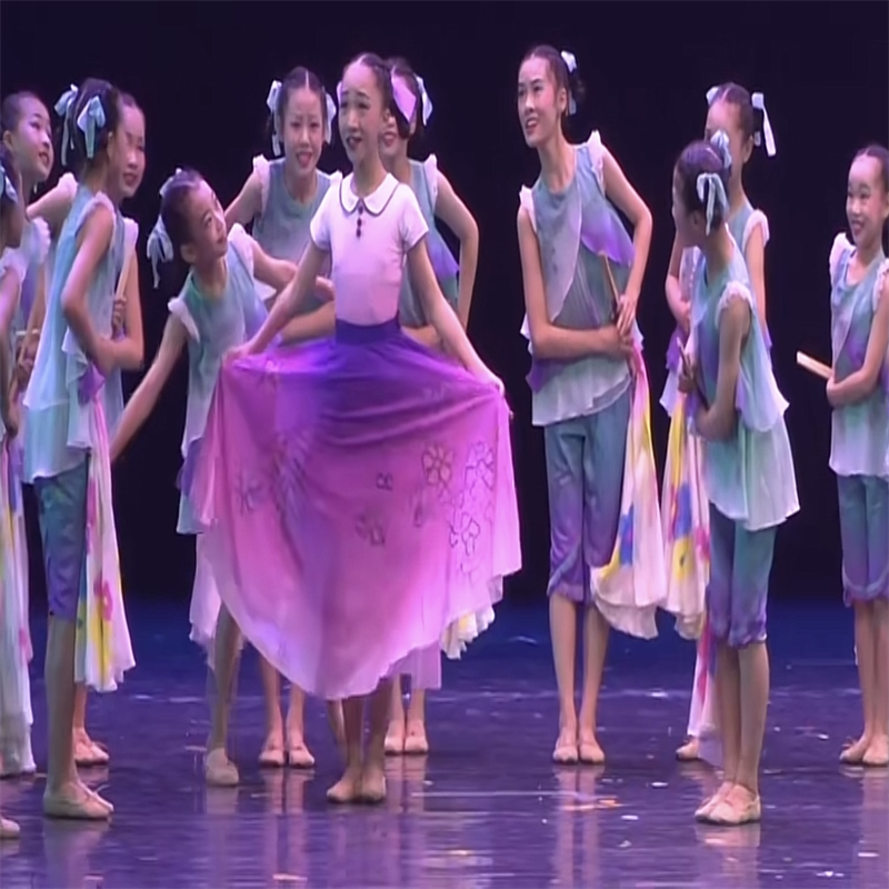 小荷风采儿童演出服妈妈的花裙摆中国风现代舞蹈服装六一节表演服