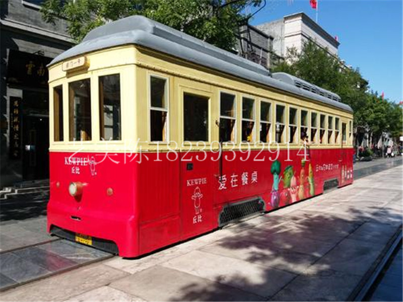 定做大型复古景区老上海有轨电车巴士模型户外美陈装饰品落地摆件