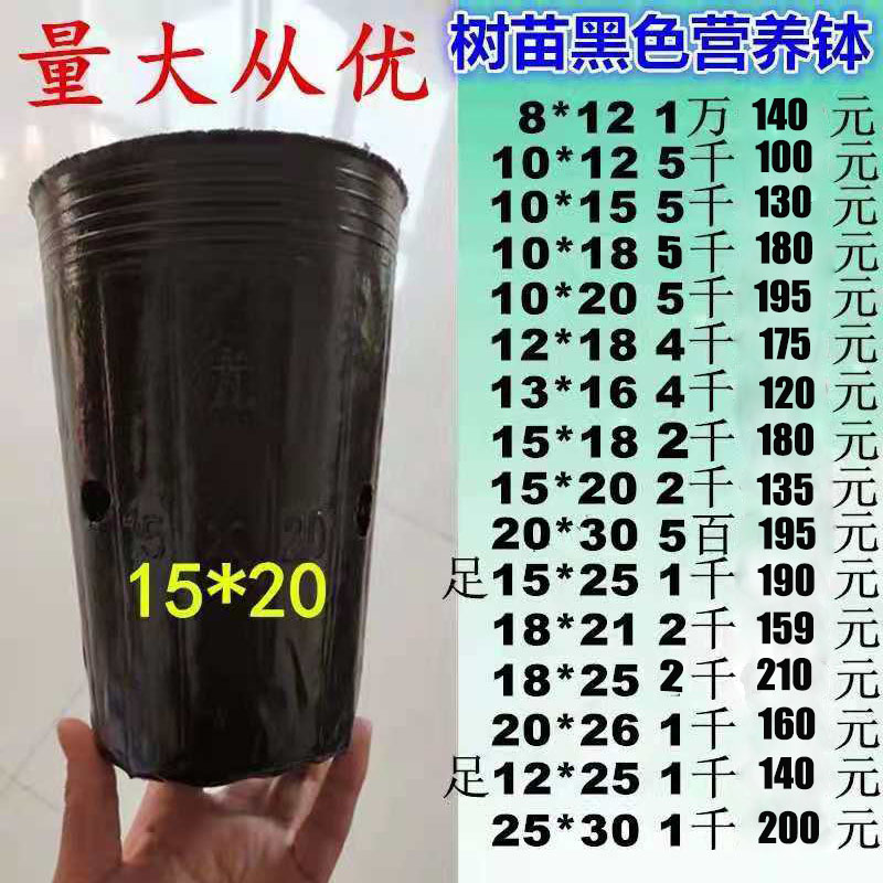 营养钵育苗袋细高型营养杯一次性塑料盆树苗提根营养袋育苗钵黑色