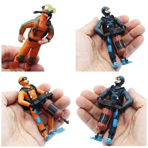 速发Miniature Diver Figurines Models People Set Mini Swimmer