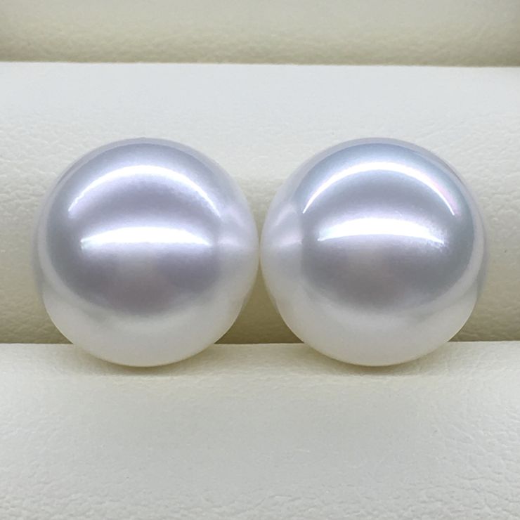 澳白珍珠散珠耳环裸珠定制11-12对珠12-13白色14-15正圆形海水珠