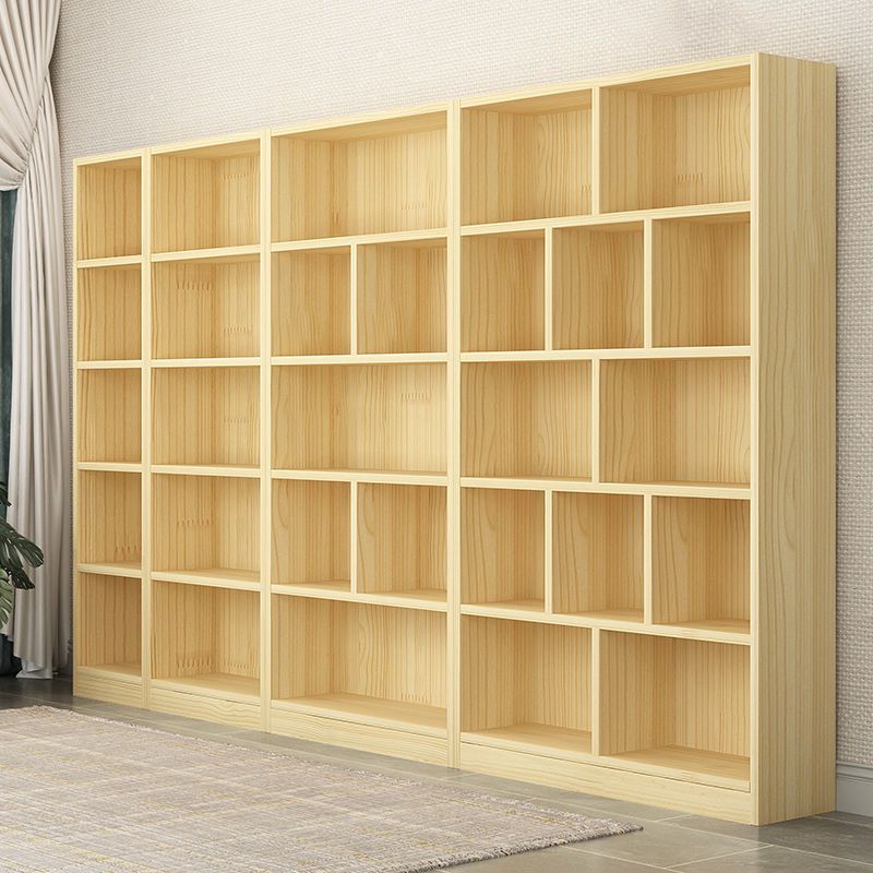 实木书柜书架置物架落地家用书柜儿童带门松木客厅图书馆置物柜子