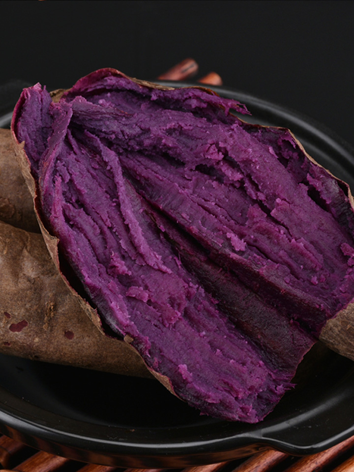 紫薯初晴小院大小个新鲜现挖番薯5斤农家自种软糯当季紫心红薯10