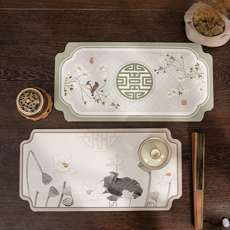 中式禅意茶席硅藻泥吸水茶桌垫中国风防水防烫大桌垫餐垫茶道垫子