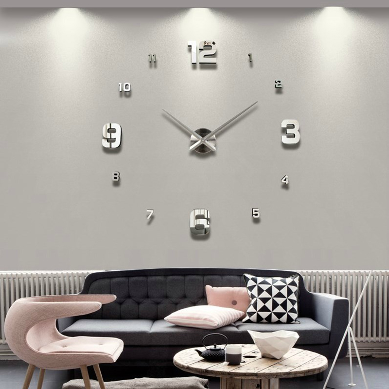 网红现代简约免打孔创意挂钟客厅3D立体简约艺术diy时尚创意墙贴