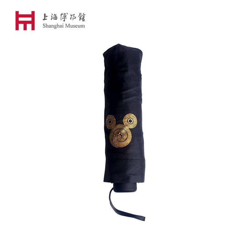 高档上海博物馆雨伞长柄折叠柄迪士尼米奇联名纪念款晴雨两用生日