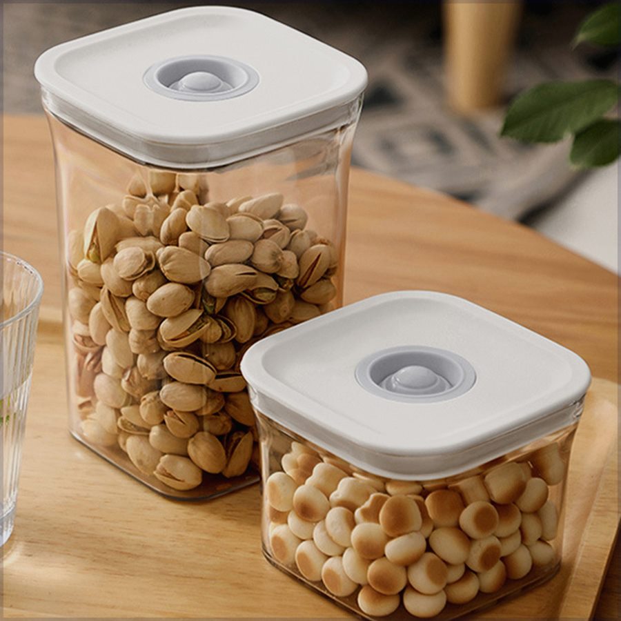 厨房储存罐方形五谷杂粮咖啡豆零食干果透明塑料食品级密封盒