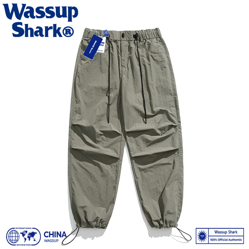Wassup Shark山系降落伞兵裤工装裤男夏季薄款速干宽松直筒休闲裤
