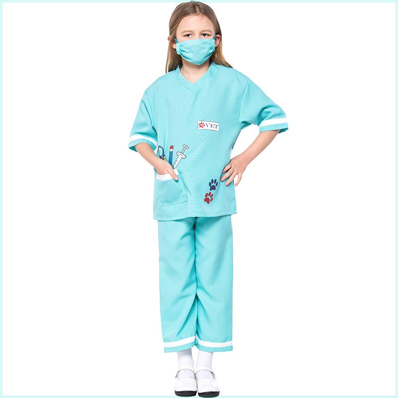 六一儿童节兽医演出服 儿童医生职业体验游戏服 外贸品质儿童服装