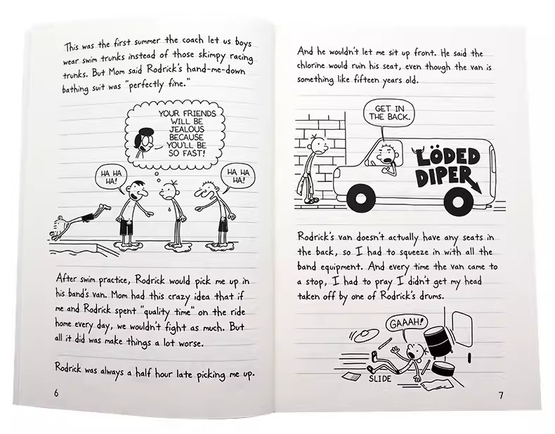 英文原版小屁孩日记Diary Of A Wimpy Kid 1-17册英版英语章节桥梁书Jeff Kinney美国初中小学生课外读物漫画小说 7-12岁 中图西安