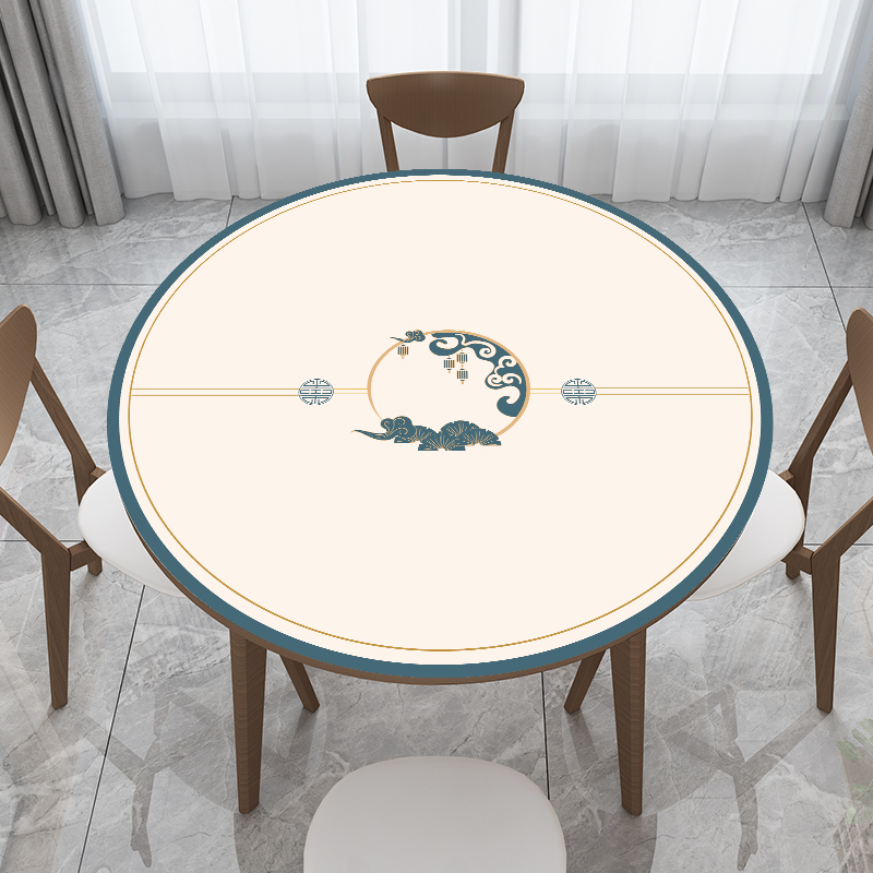 圆桌垫桌布ins防水防油免洗pvc中式圆形桌面垫客厅茶几餐桌垫新款