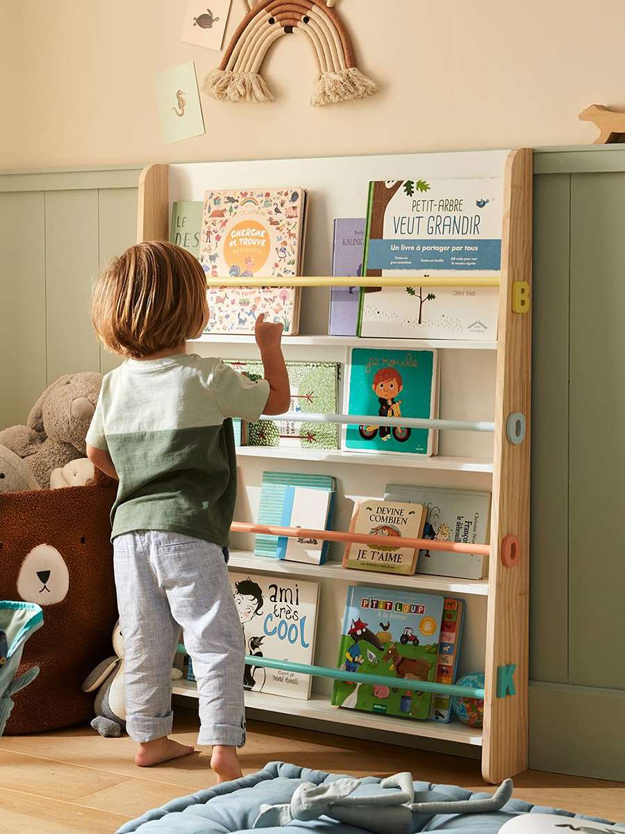 儿童书架置物架落地多层木质家用书柜图书馆幼儿园绘本靠墙收纳架