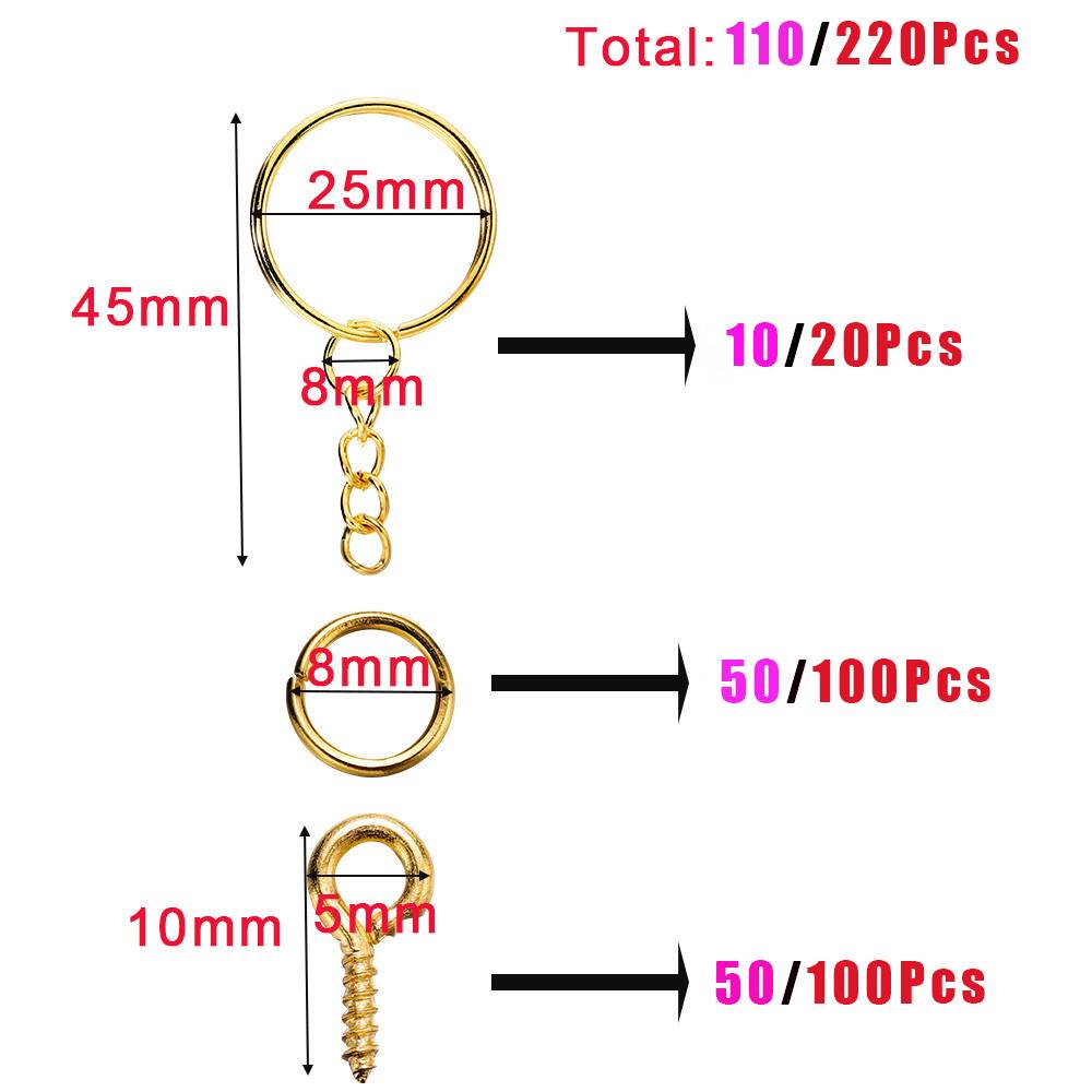 推荐110/220Pcs Keychain Open Jump Rings Eye P Jewelry Making