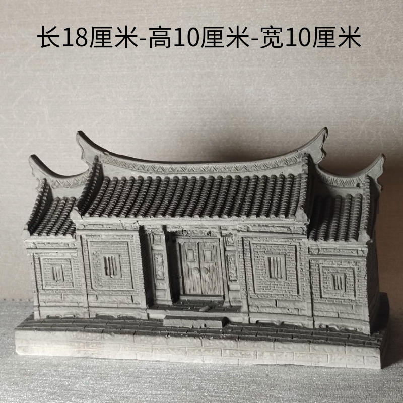 手工制中国古代风格闽南建筑模型玄关客厅摆件微景观水族鱼缸装饰