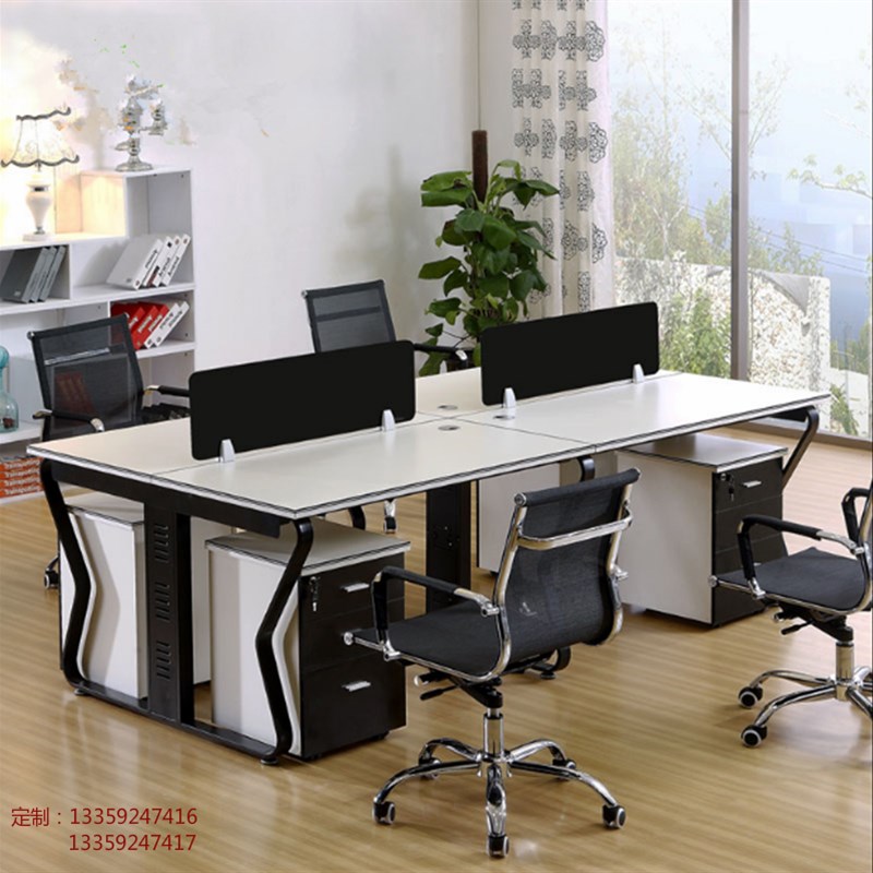 推荐办公桌椅组合西安办公家具简约办公室职员桌4/6四人位工位员