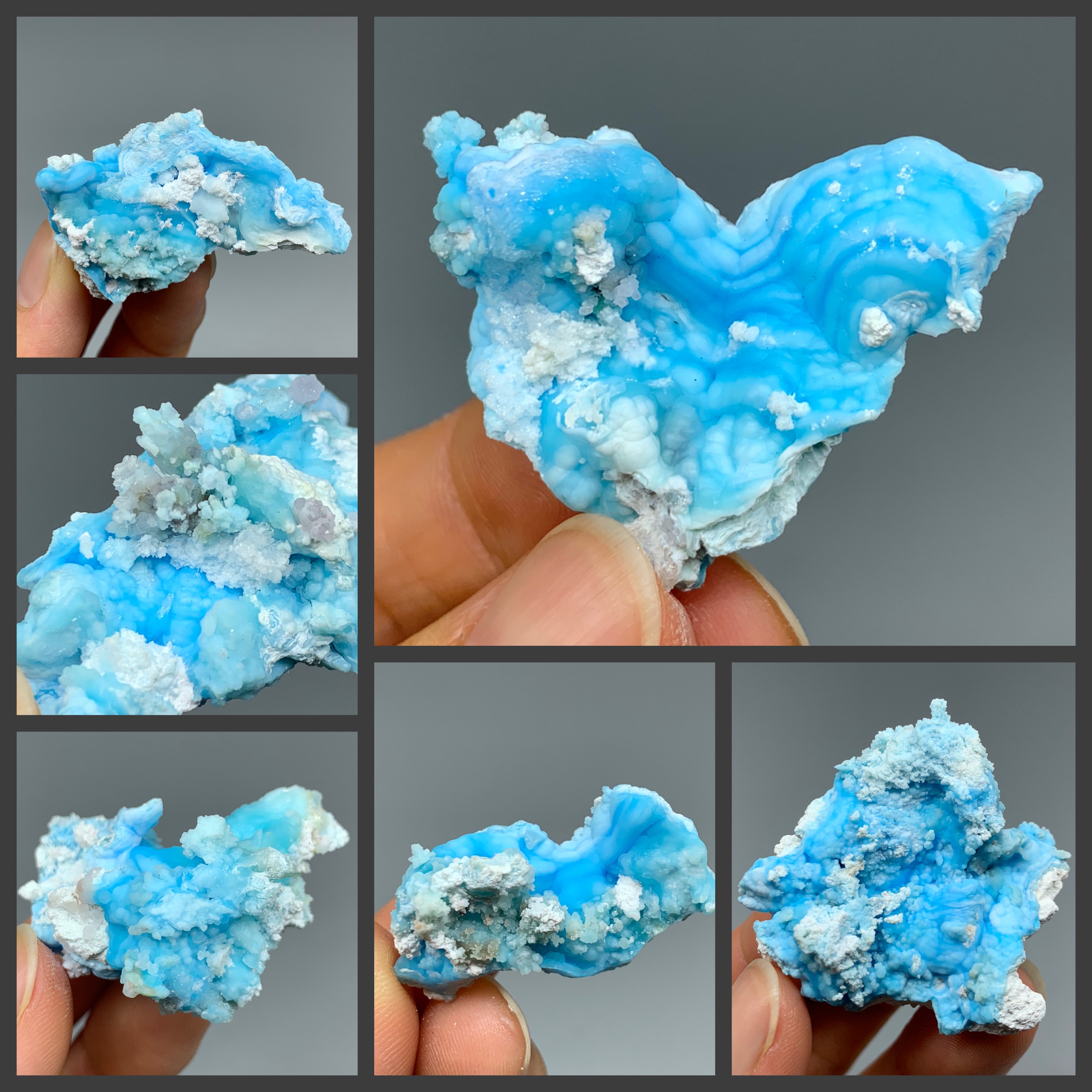 颜色超好的蓝色三水铝 矿物晶体矿石标本原石奇石摆件 教学标本