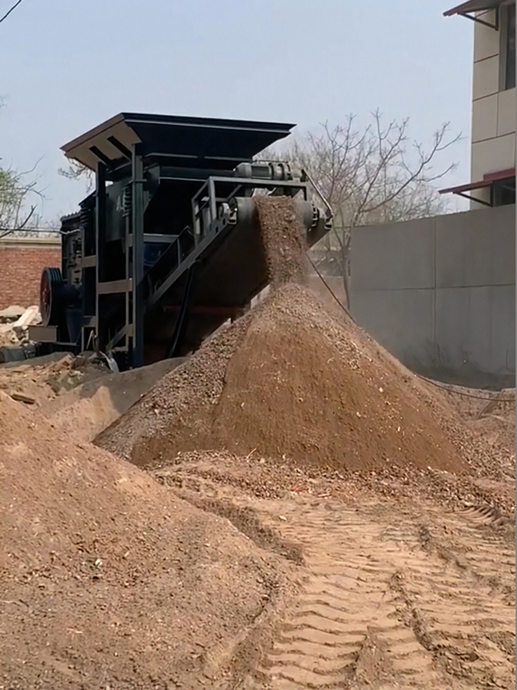 鹅卵石破碎机制砂机大型工业移动建筑垃圾煤炭粉碎机箱式碎石机械