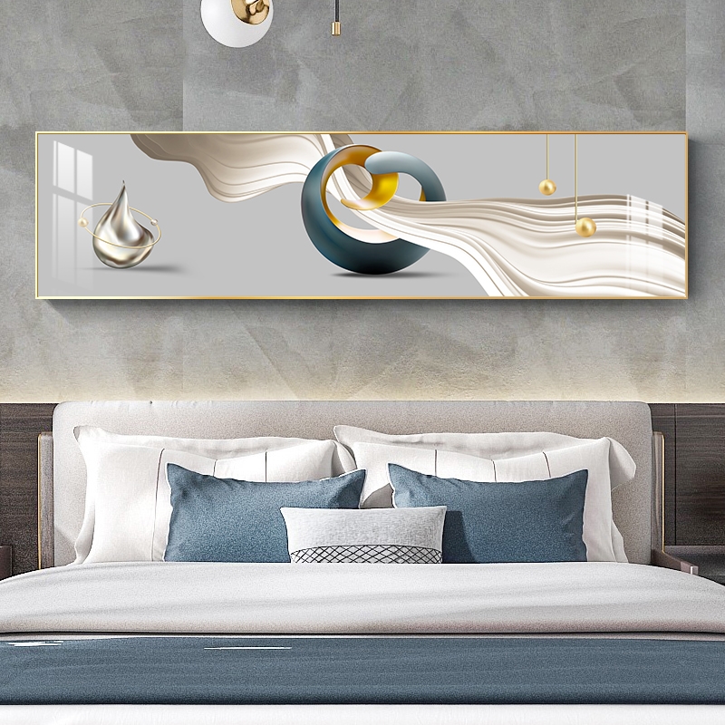 轻奢主卧室床头装饰画几何抽象房间现代简约宾馆酒店背景墙壁挂画