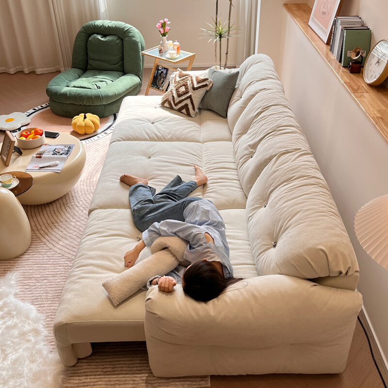 槿慕轩朵沙发客厅直排零靠墙2023新款智能多功能电动伸缩沙发