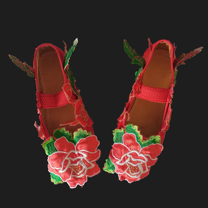 正品小荷风采红红的花花鞋儿童演出服装中国风六一女童喜庆舞蹈服