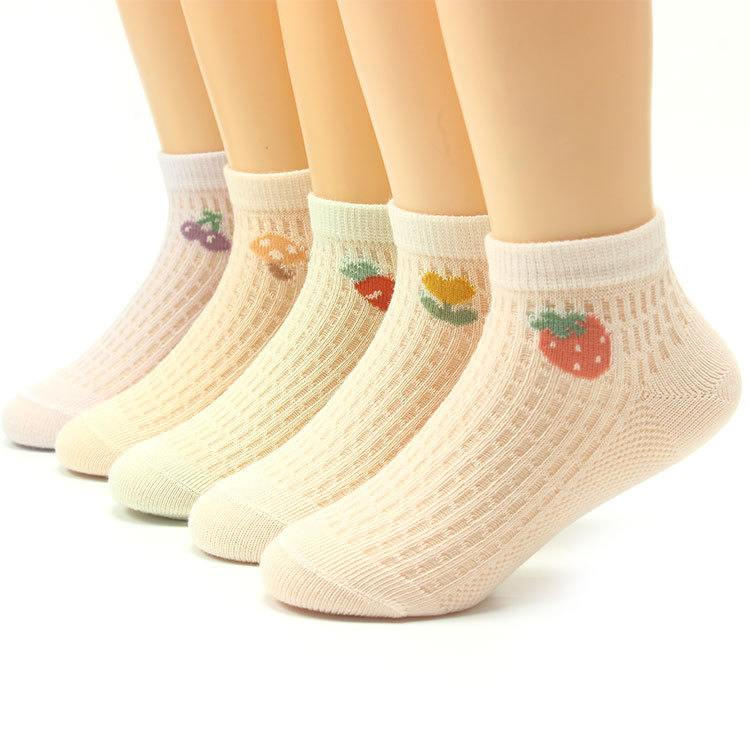 儿童棉袜子夏季薄款短童袜大网眼透气船袜宝宝男童女童低帮袜